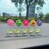 5 Pezzi Carino Testa Scuotente Interni Auto Mini Fiore Console Centrale Specchietto Retrovisore Decorazione Divertente Accessori Regalo per Interni Auto