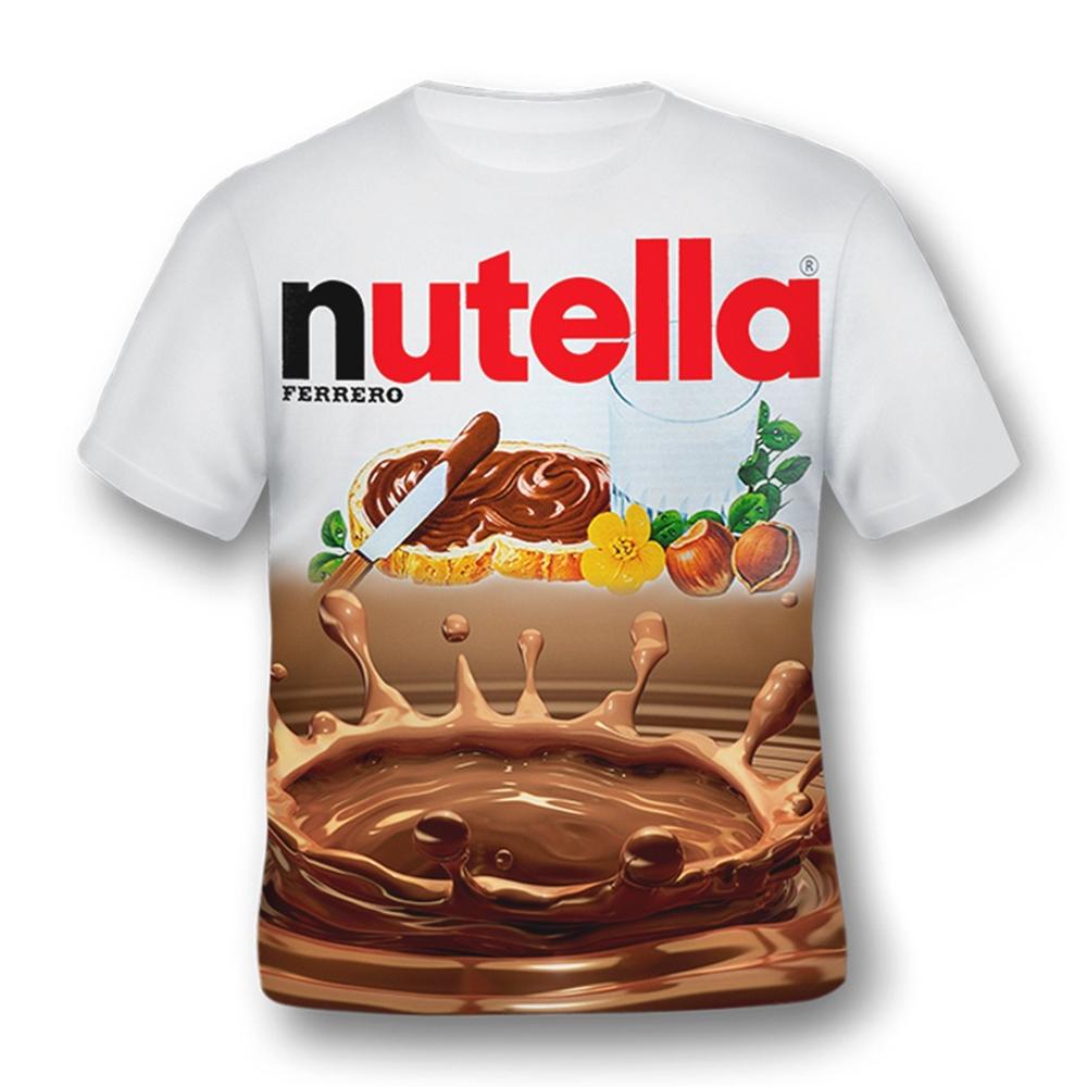 

Summer Fashion Trend, Innovative and Creative 3D Printing Chocolate Print Pattern, Casual and Comfortable T-shirt Short Sleeved M