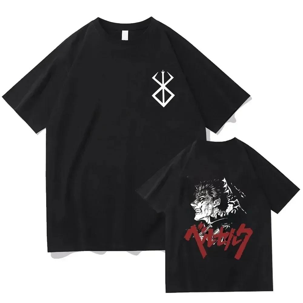 Letné Berserk pánske tričko Guts Cool Manga Japonské Anime Ženy Bavlna Harajuku Manga Hip-hop Nadrozmerné Streetwear tričko
