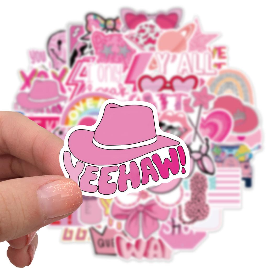 100 Pink College Style Girl Graffiti Stickers Decorate Suitcase DIY Waterproof Stickers