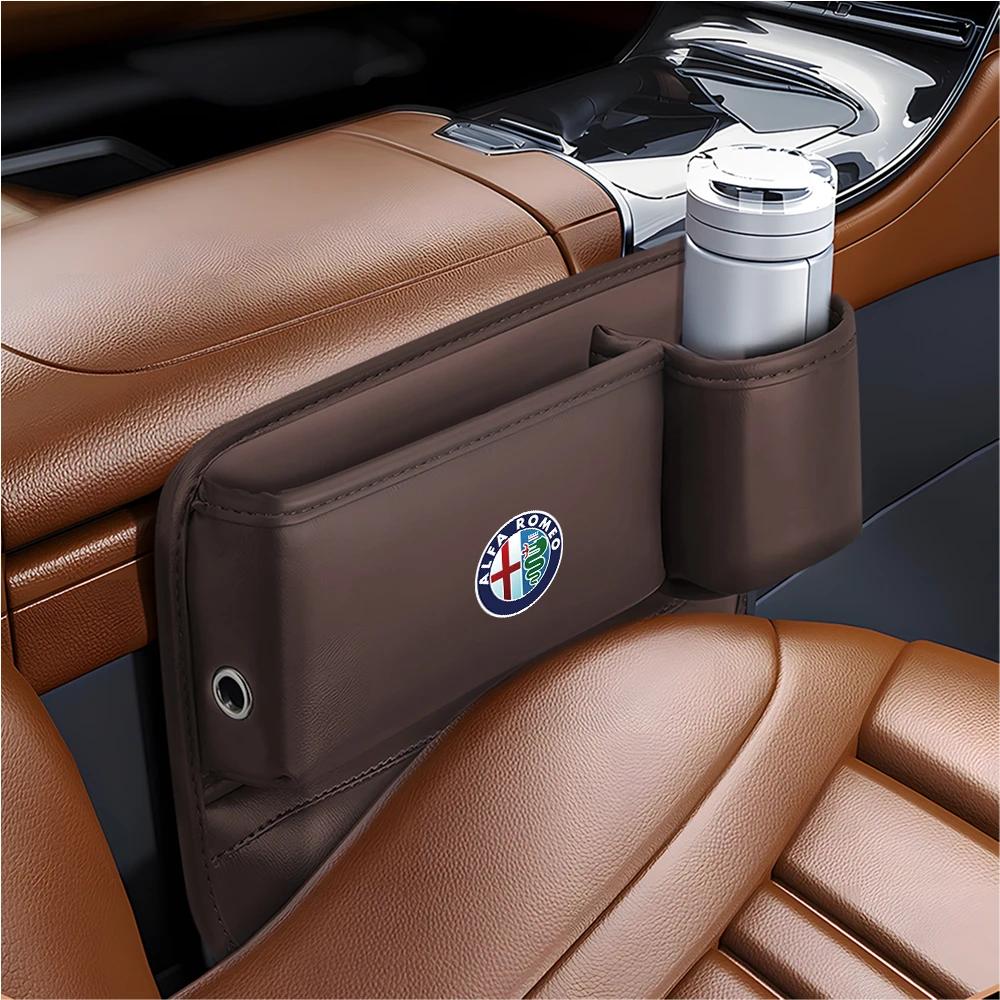 Car Stickers For Alfa Romeo Car Seat Sewn Gap Crevice Slot Storage Box Cup Holder For Alfa Romeo 4C 159 Spider Giulia Giulietta