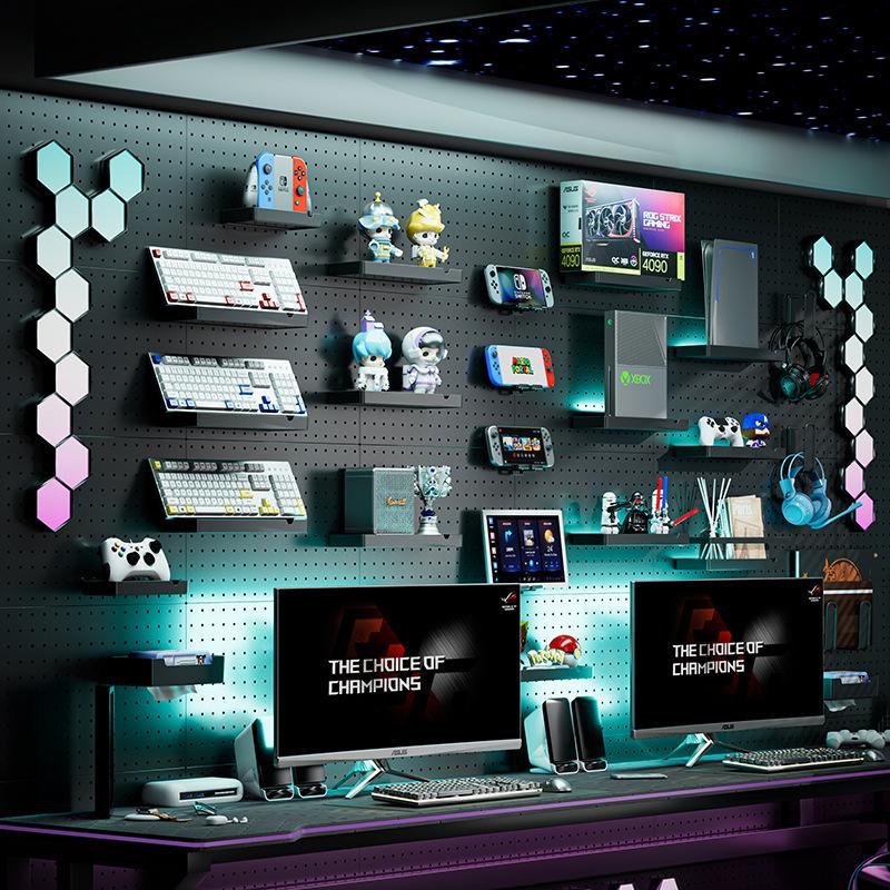 Tablero Perforado Organizador de Pared Para Sala de Juegos, Tableros Decorativos de Almacenamiento en Pared, Estante Organizador de Almacenamiento de Cocina, Accesorios para Tablero Perforado
