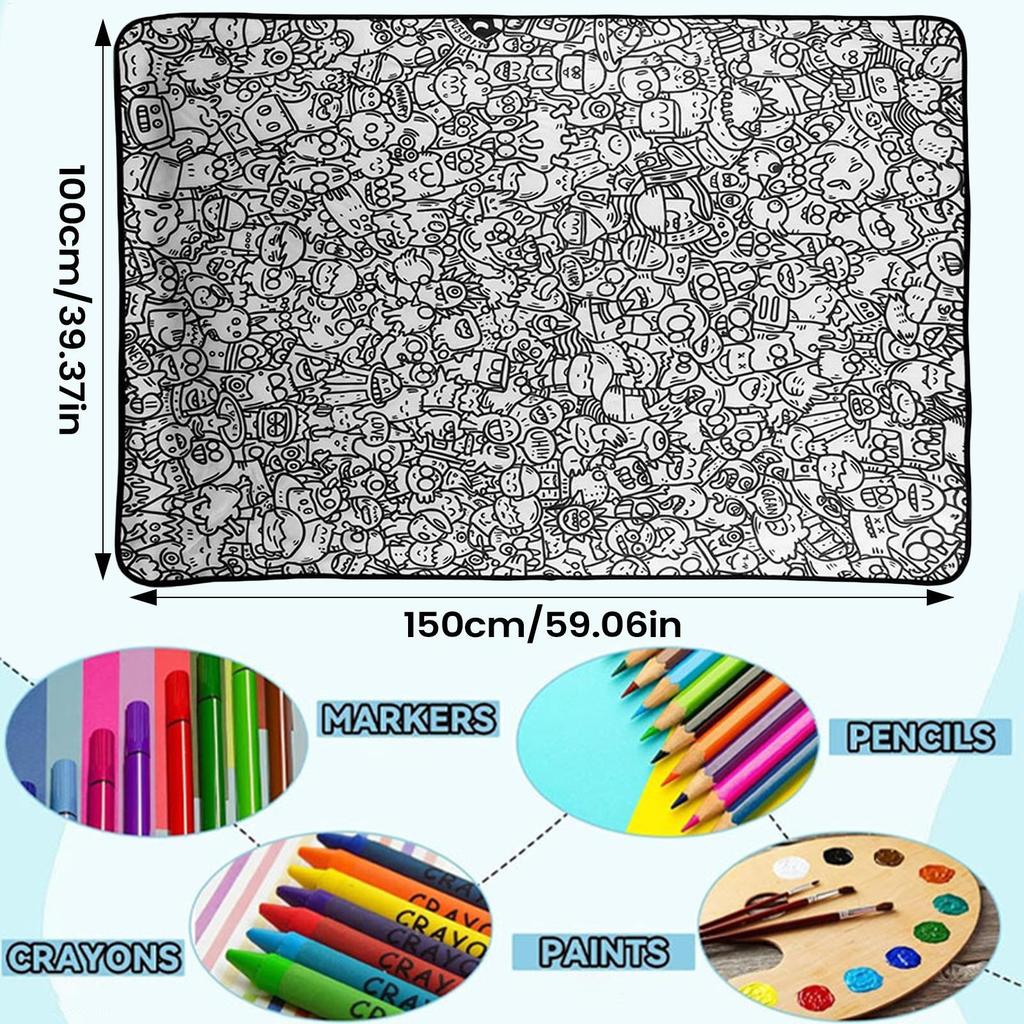 100x150cm DIY Maldecke Malen Sie Ihre eigene Decke Weiches Gemütliches Fleece Zeichenmatte Waschbar Wiederverwendbar Gemütliche Wohnkultur Decke
