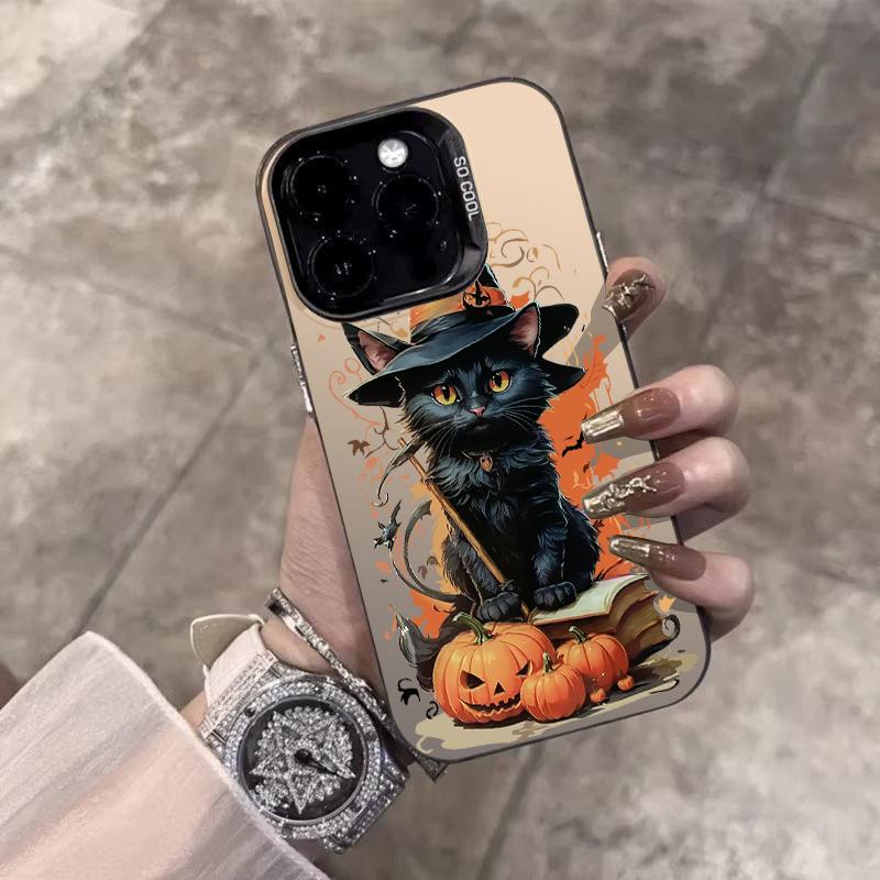 For Samsung Galaxy S25 S24 S23 S22 S21 S20 Plus Ultra FE A34 A35 A53 A54 A55 Case Halloween Cat Wizard And Pumpkin Ghost Cover
