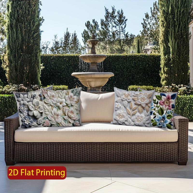 2D Embossed Floral Patterned Cushion Covers For Home Pattern Cushion Cover Suitable For Sofa Bedroom Car Pillow Cover