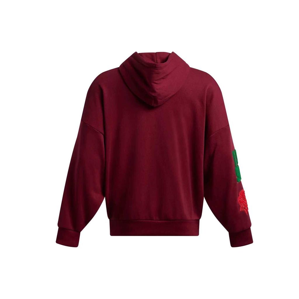 Under Armour Icon Soft Warm Loose Fit Drop Shoulder Hoodie Long Sleeve Sweatshirt Men Sweatshirt Fire-Red 1389262-625