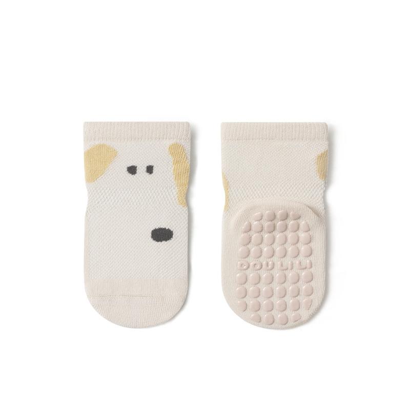 Cute Cartoon Pattern Childrens Non-Slip Socks Comfortable Breathable Floor Socks Summer Mesh Baby Socks Toddler Socks L белый