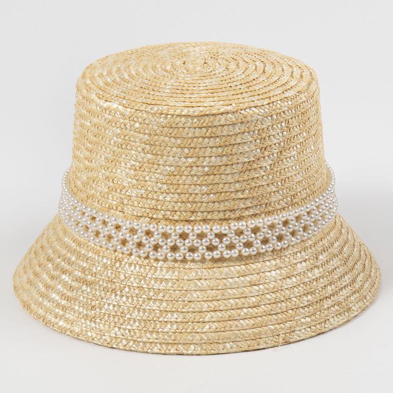 

202604-nu ins chic summer Conch Bailey Chain Decoration pearl chain holiday leisure lady bucket cap women fishermen hat head size 57cm сірий колір