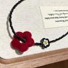 Modern Floral Beaded Necklace Adjustable Length Portable Electroplated Chain Jewelry for Women Girls Party Gifts