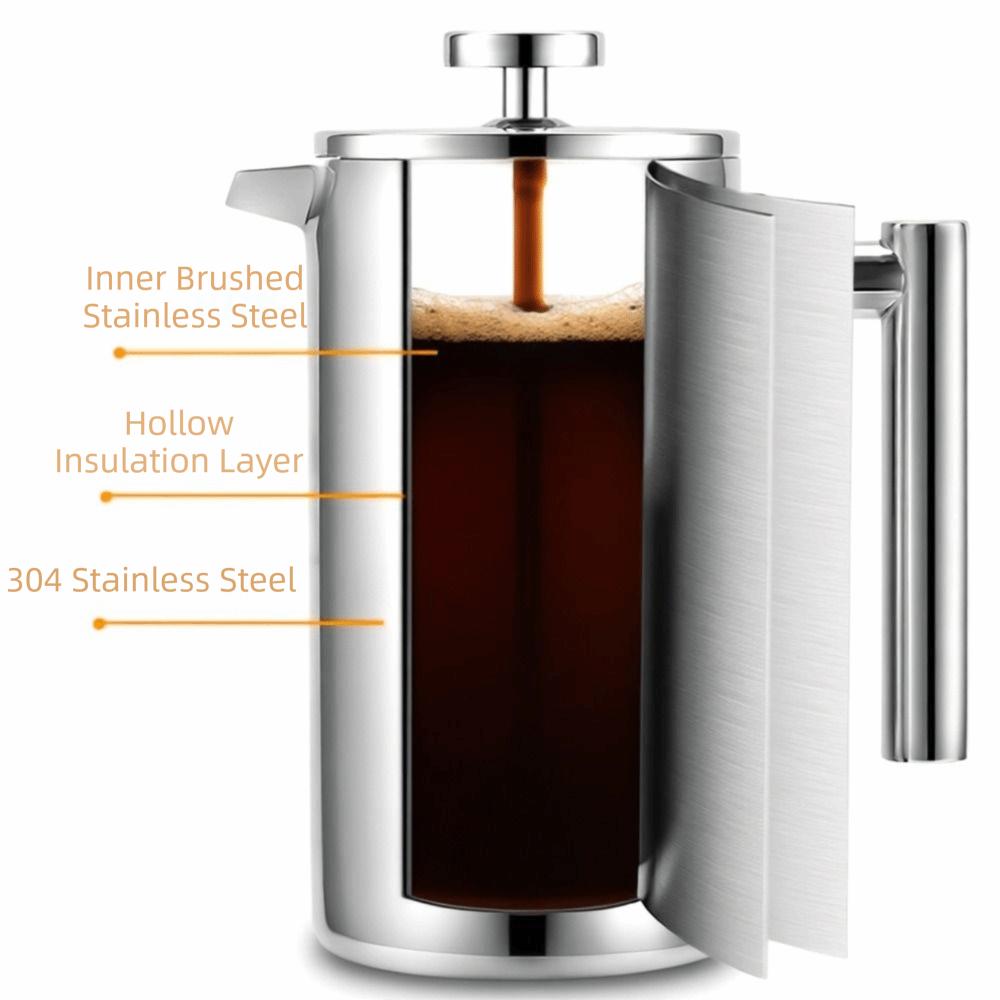 Double Wall French Press Coffee Maker 350/600/800/1000/1500ml Coffee Press Machine  Cafetiere