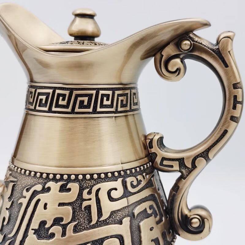 Retro Bronze Jue Cup Baijiu Set