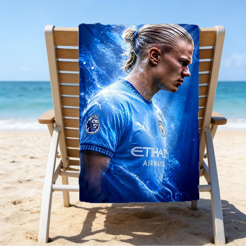 Erling Haa-land's Electric Moment Beach Towel - Soft, Absorbent Microfiber, Lightweight, Ideal for The Beach, Parties, Travel, Camping fan gifts