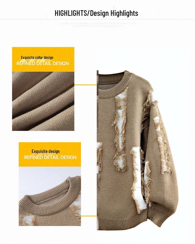 2025 Men's Winter Korean Style Round Neck Knit Pullover