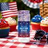 Patriotic Glitter for Face and Body - Red and Blue Set for 4th of Party, Festive Body Glitter