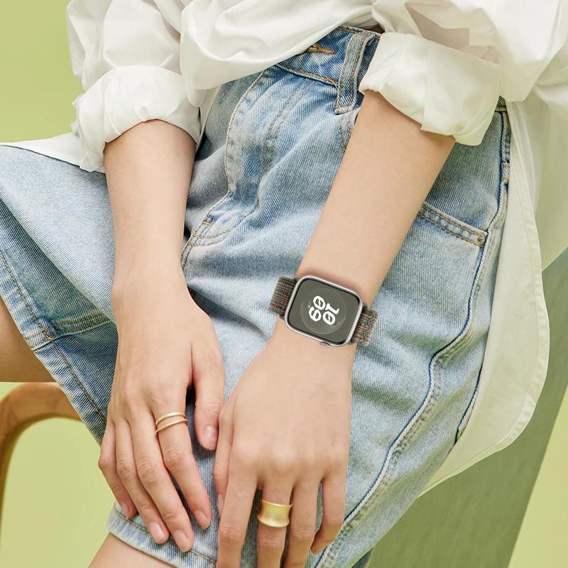 Nylonband für Apple Watch Band 49 mm 44 mm 40 mm 45 mm 41 mm 42 mm 44 45 49 mm Correa Armband iWatch Ultra Serie 7 6 5 3 SE 8 Armband
