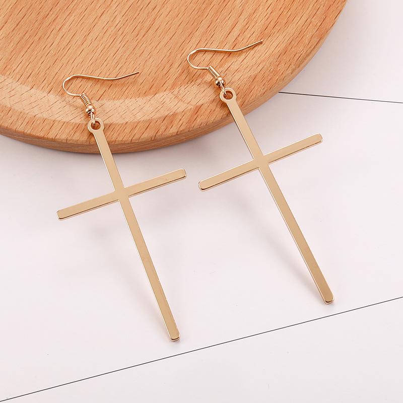 

Punk Pop Retro Long Cross Alloy Earrings for Women