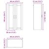Wall Mounted Glass Cabinet PORTO White 60 x 31 x 100 cm Particleboard