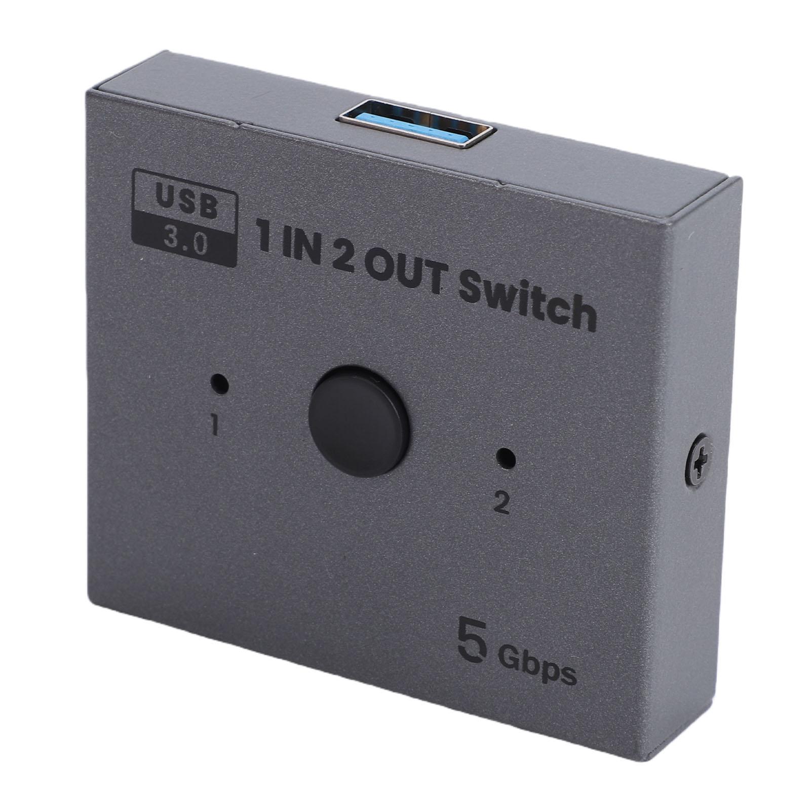USB 3.0 Switcher Bidirectional 2 In 1 Out 1 In 2 Out 3 Port USB Switcher for Keyboard Printer Scanner