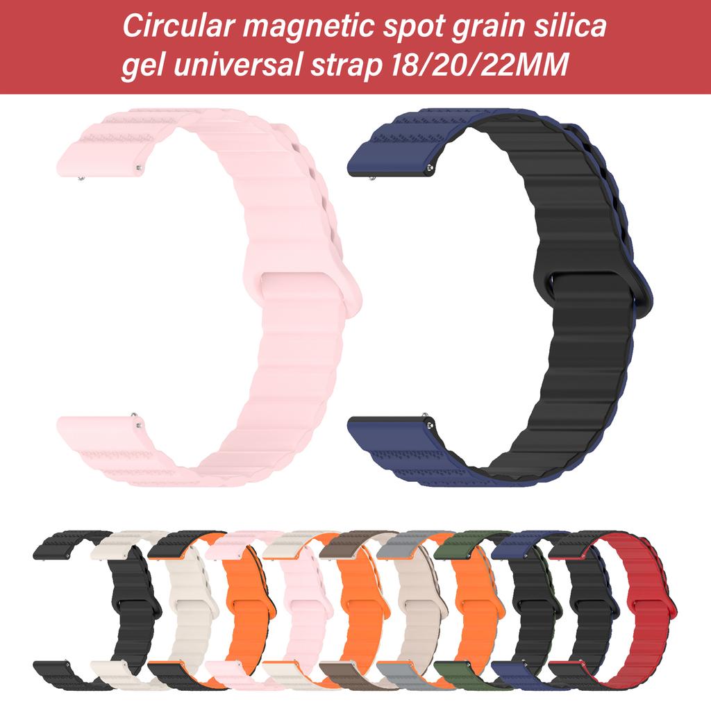 Silicone Watch Band Strap Bracelet Belt with Magnetic Closures Fit for 18mm 20mm 22mm Smartwatch Comfortable Daily Wear