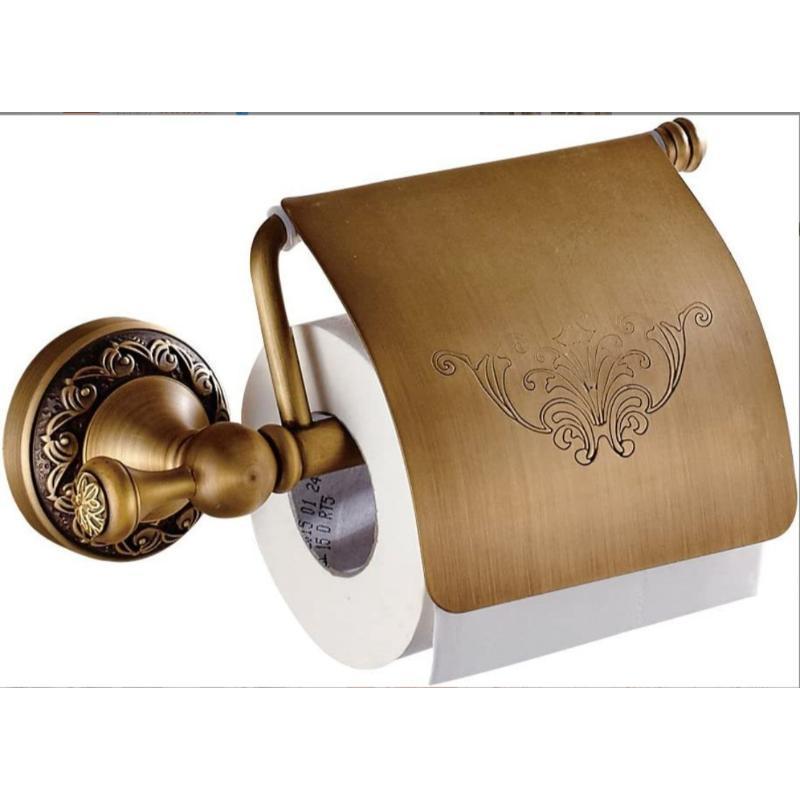 Retro Wall Mounted Toilet Paper Holder Home Bathroom Accessories Brass Roll Tissue Box Bathroom Tissue Holder Wholesale