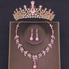 Luxury Crystal Crown Necklace Earring Set Rhinestone Bridal Jewelry Set Bridal Wedding Hair Accessories Jewelry Crown Tiara Set