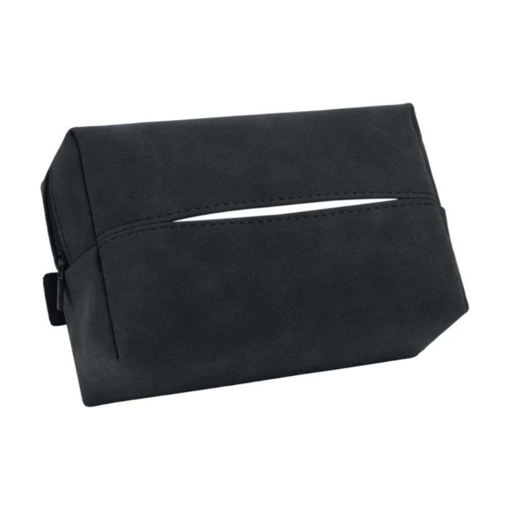 Waterproof Car Armrest Tissue Pouch Nappa Leather Paper Towel Organizer Auto Storage