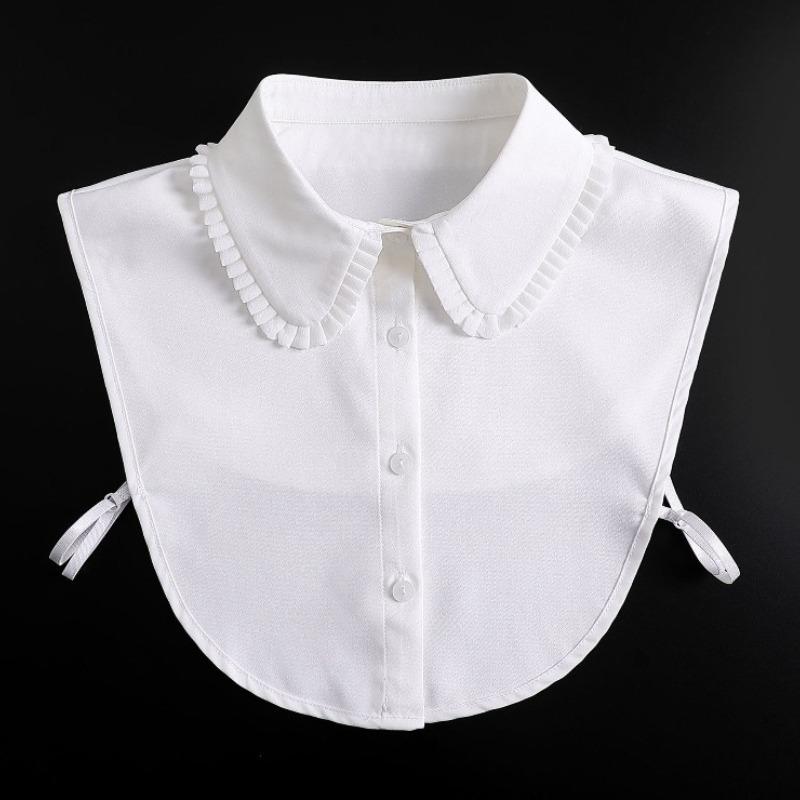 Perfect Match White Chiffon Shirt Fake Collar For Women And Mens Lapel Half Shirt Button Down Removable Formal Suits False Collar