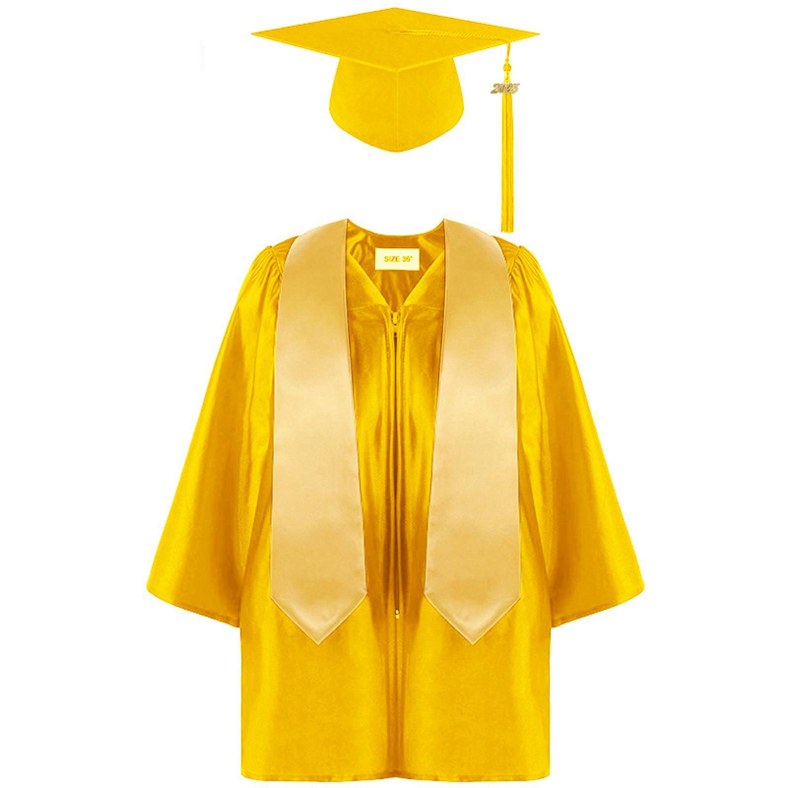

Kindergarten Graduation Cap With Tassel & Printed Gown. Perfect For Memorable Photos And Ceremonies 27 жёлтый