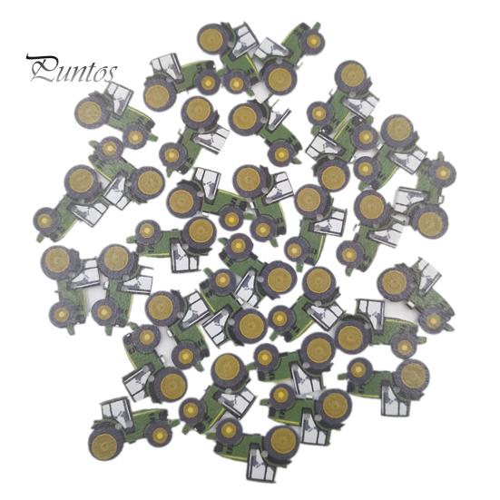 50Pcs Tractor Wooden Button Sewing Scrapbooking Cards Needlework DIY Craft Decor