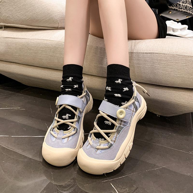 Ma Speedism 2025 new thick-soled ugly cute shoes women's summer niche design sense sports and leisure shoes Mary Jane single shoes
