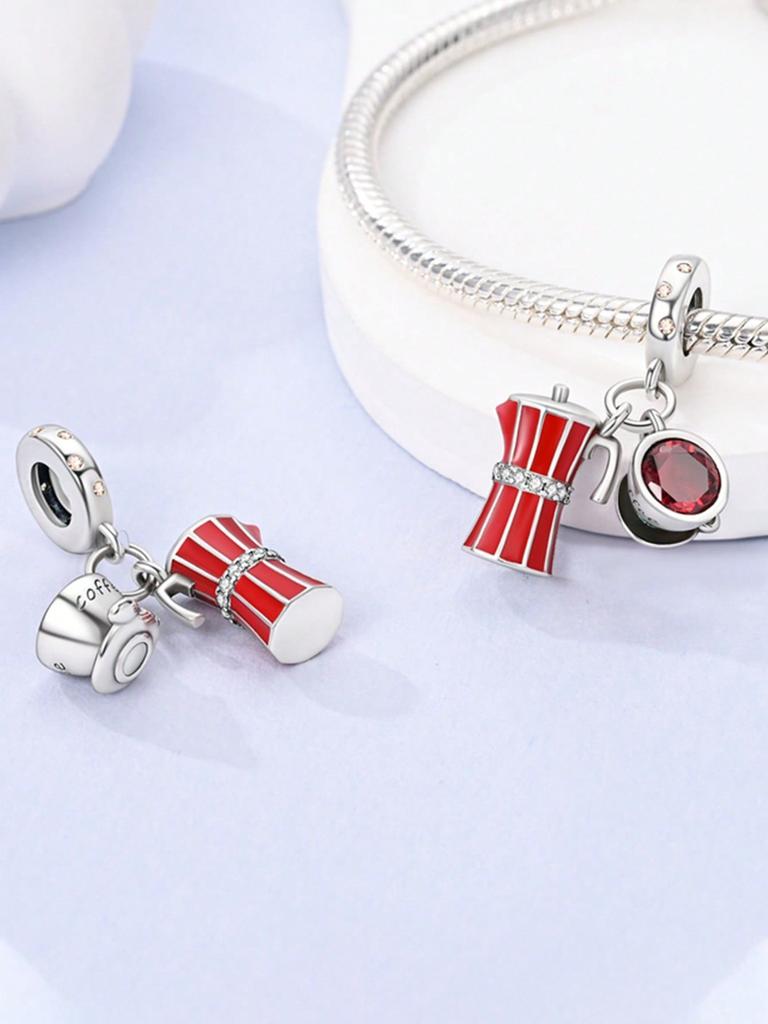 Coffee Beans Coffee Machine Beads Charm Copper Plated Fit Charms Copperoriginal Bracelet For Jewelry Making Diy Charm