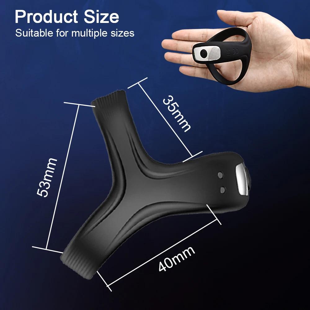 Male lock essence triangular ring USB charging vibration massage lock essence ring male masturbator sex products18+