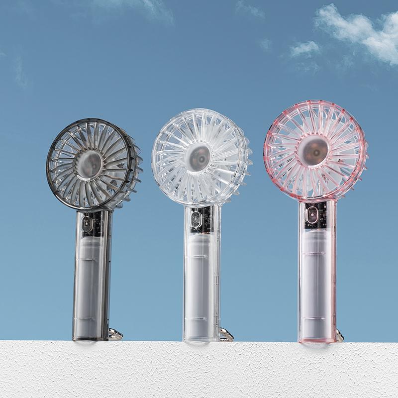 Transparent Handheld High-Speed Fan USB Student Outdoor Rechargeable Portable Adjustable Strong Wind Power Convenient Small Fans