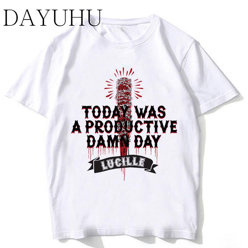 The Walking Dead T-shirt Lucille Negan Printed Tshirt Funny Design Cool Male the Walk Dead