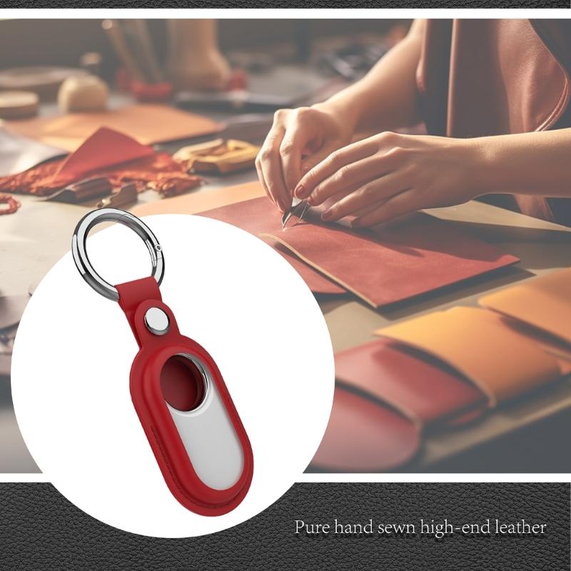 Locator Protective Cover Shockproof PU Case with Metal Keychain Housing Shell Anti Lost Protector for Smarttag 2 Tracker
