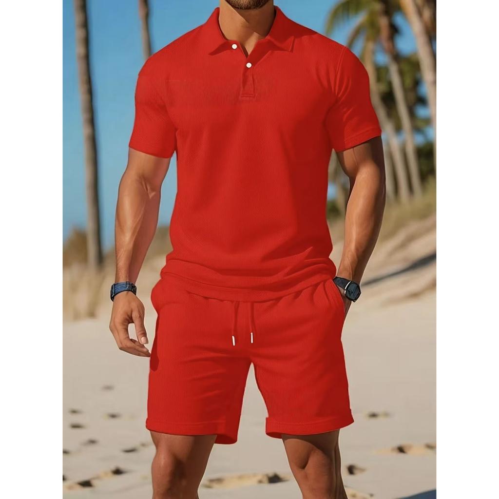 A Two-Piece Set of High-Quality Men's Summer Shorts and Sleeveless Tops, Suitable for Daily Wear and Beach Casual Wear
