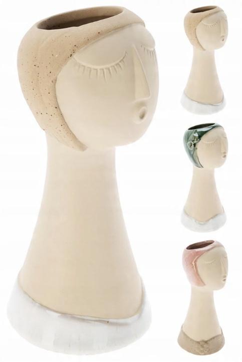 Decorative Porcelain Vase in the Shape of a Woman's Face, 22x9.