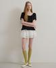 MORE THAN LIKE Square Flower Knit - Black