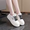Fashion Platform Sports Casual Shoes Women's 2025 Spring New Versatile Round Head White Shoes Heightening Women's Board Shoes 8001