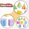 8 Pieces Geometric Solids Learning Toy Portable Math Manipulatives 3D Shapes & 2D Folding Nets for