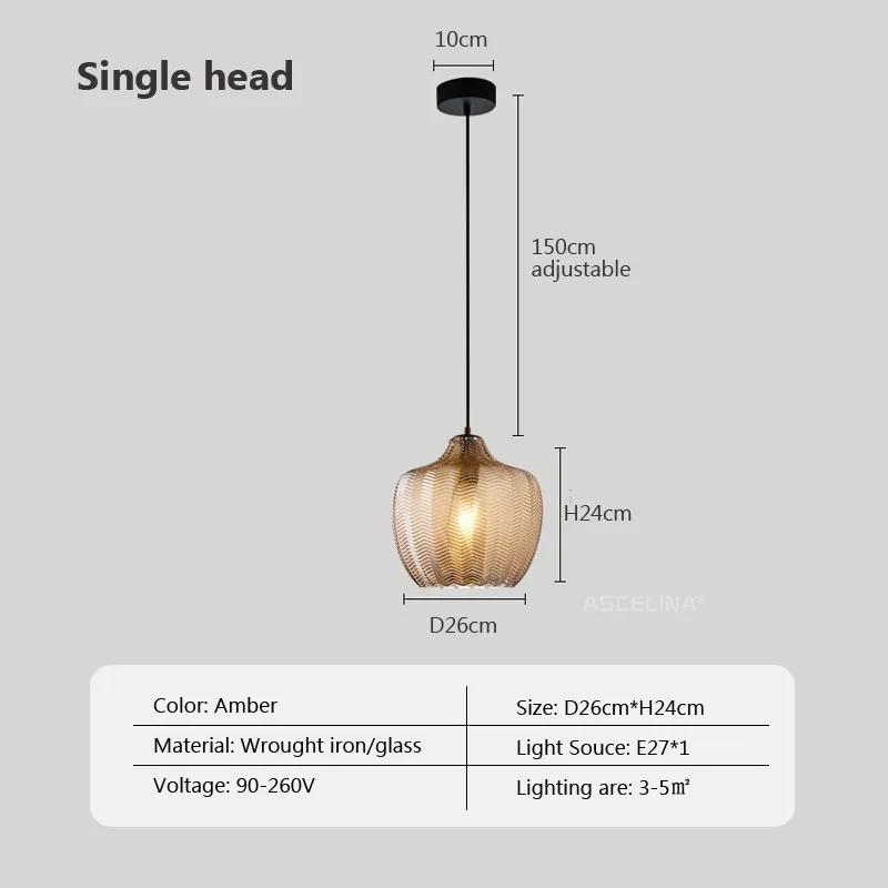 Retro Glas Pendelleuchte Foyer Esszimmer Schlafzimmer Pendelleuchten Kaffee Wohnzimmer Restaurant Hotel Innen LED Hängelampe