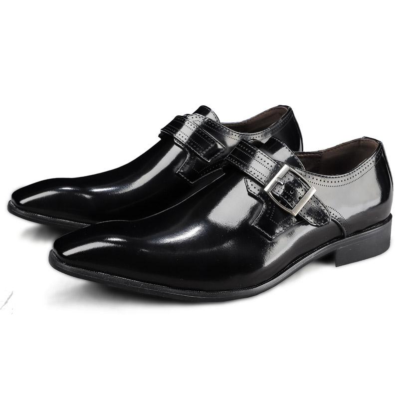 Luxury Gentleman Man Business 38~48 Wedding Formal Designer Mens Dress Casual Patent Leather Italian Monks Shoes for Men Loafers