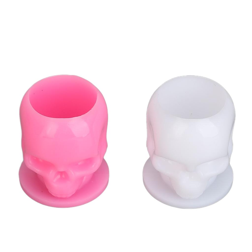 400 buc cupe de cerneală pentru tatuaje în formă de craniu, bază stabilă, de unică folosință, cupe de pigment microblading îngroșate