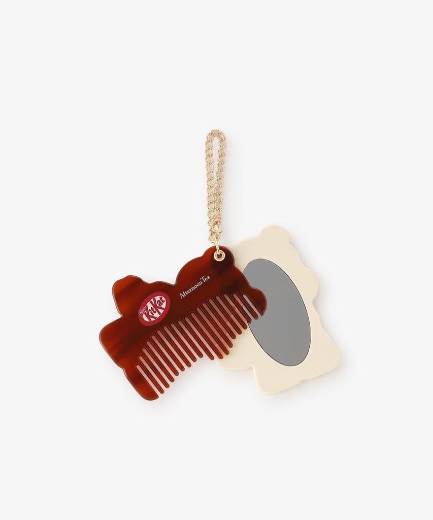 Afternoon Tea Living JR47 Mirror Comb Charm KeychainKITKAT Heartful Bear, Brown