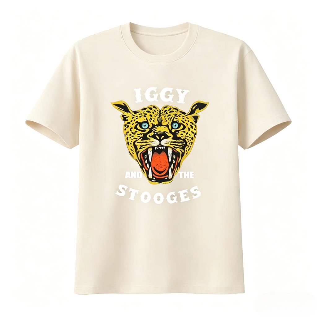 Iggy and The Stooges Cheetah Print T Shirt Casual Graphic Tshirt Unisexs Clothing and Womens Clothing 2026 Summer New T Shirt