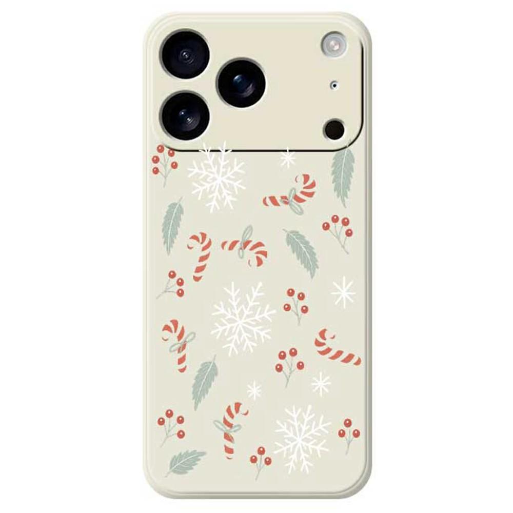 For iPhone 17 Pro Max Case Leaves and Canes Pattern Printing Straight Edge TPU Phone Back Cover