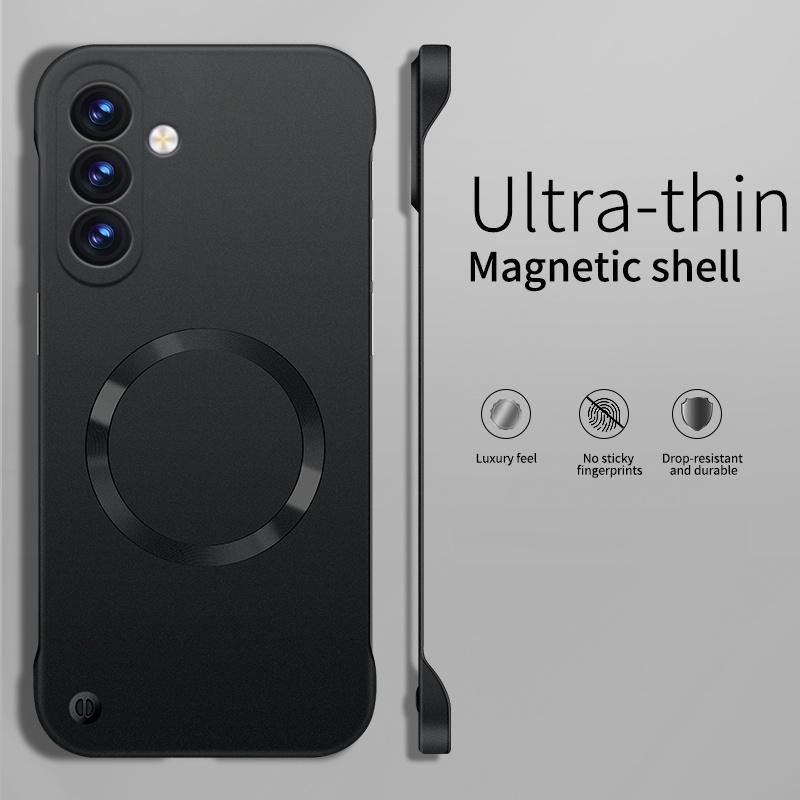 Ultra Thin Metallic Paint Magnetic Case For Samsung Galaxy A17 A37 A57 For Magsafe Frameless Cooling Hard PC Cover Funda