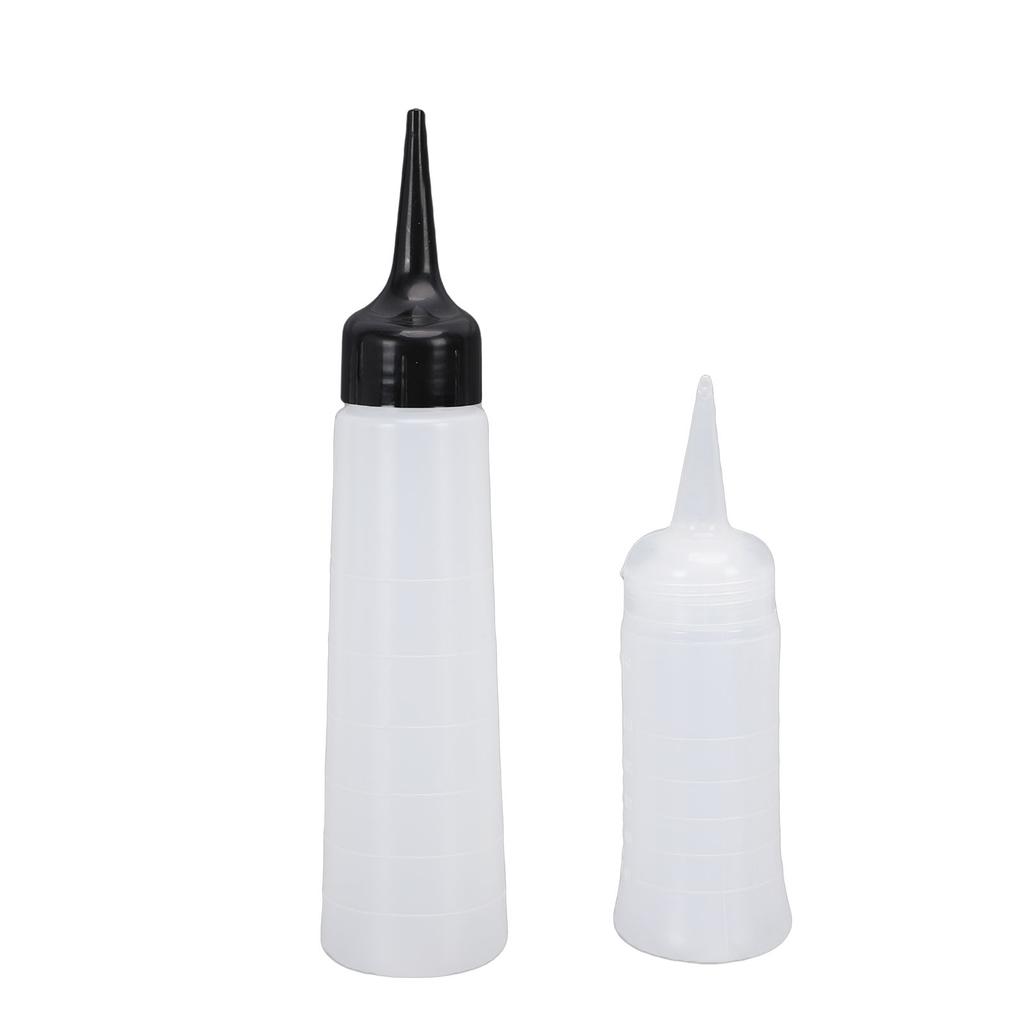 Flaconi Applicatori per Capelli 260ml Punta Dritta 150ml Punta Inclinata Flacone Spremere Capelli Ugello Pre Tagliato Scala Graduata Set 2 Pezzi