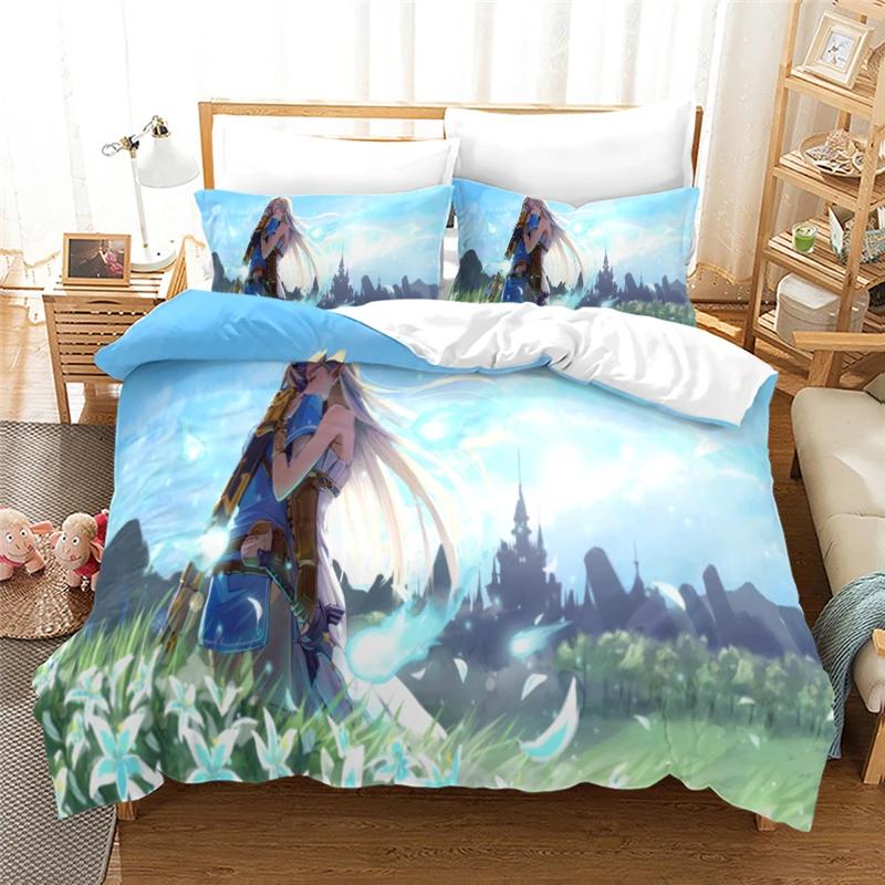 3d Zeldas Game Pattern Duvet Cover Set with Pillowcase Bedding Set Single Double Twin Full Queen King Size for Bedroom Decor
