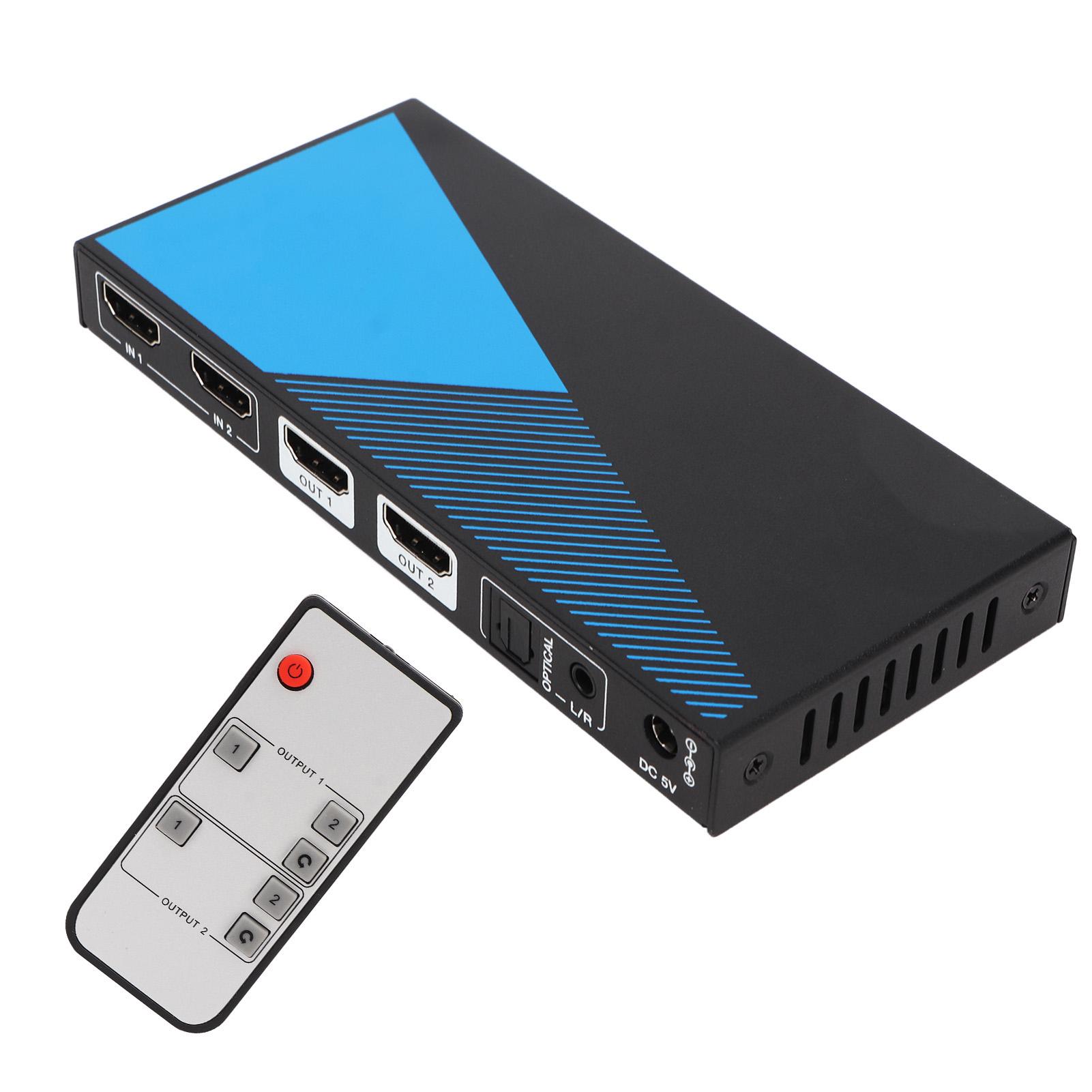 

Коммутатор интерфейса мультимедиа HD с управлением EDID 40 Гбит/с 8K при 60 Гц 2x2 Видеокоммутатор с пультом дистанционного управления EU Plug